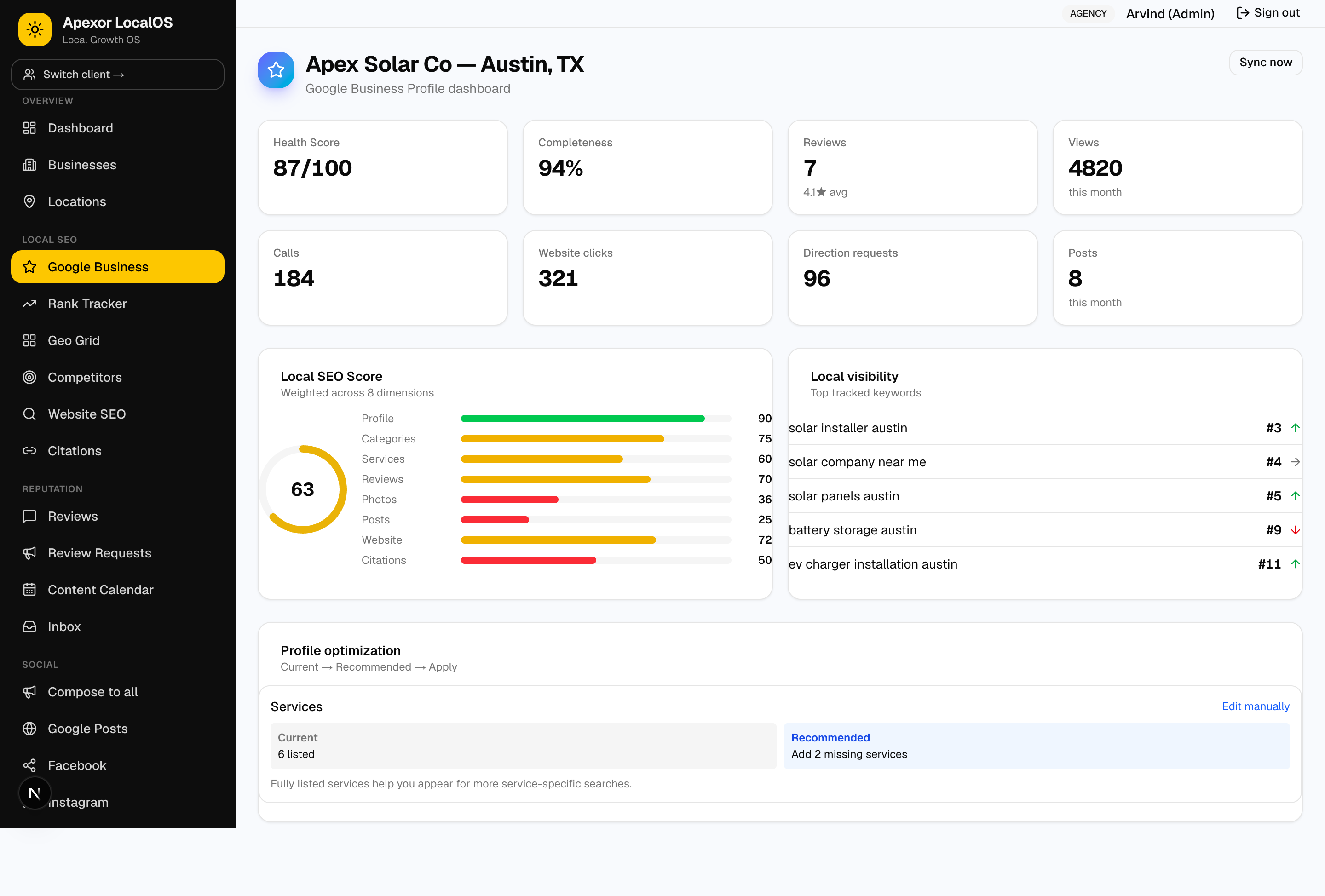 Google Business Profile, optimized by AI